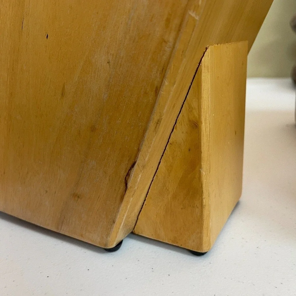 I‎ Go Home Products Slotless Wooden Knife Block Stand Cutlery Storage Organizer